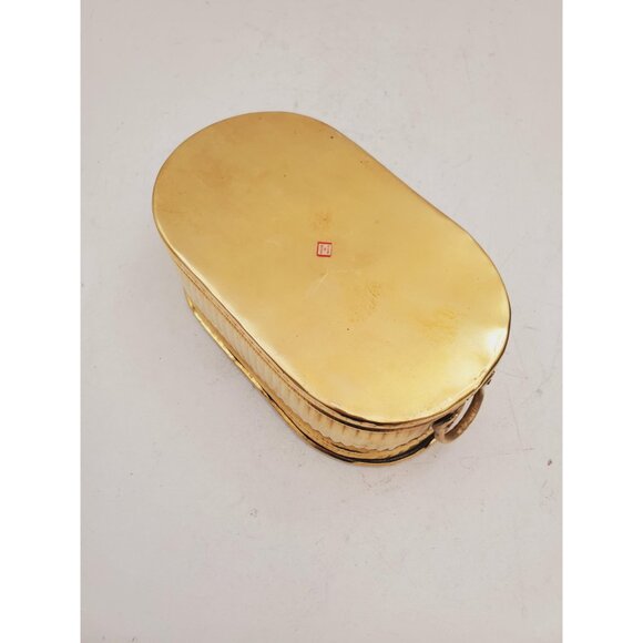 Vintage Brass Planter,- With Handles -Brass Rectangle Planter Vintage oval brass - Picture 9 of 10